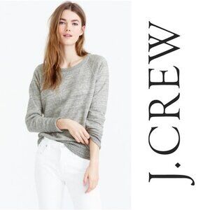 J CREW Drapey Raglan Sleeve Sweatshirt Womens L Gray Cotton Terry Fleece #04811